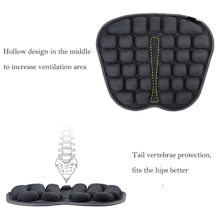 IN-SC003 Car Office Inflatable Airbag Seat Cushion, Style: Electric Water Inflatable Dual-Use (Black) - Image 3