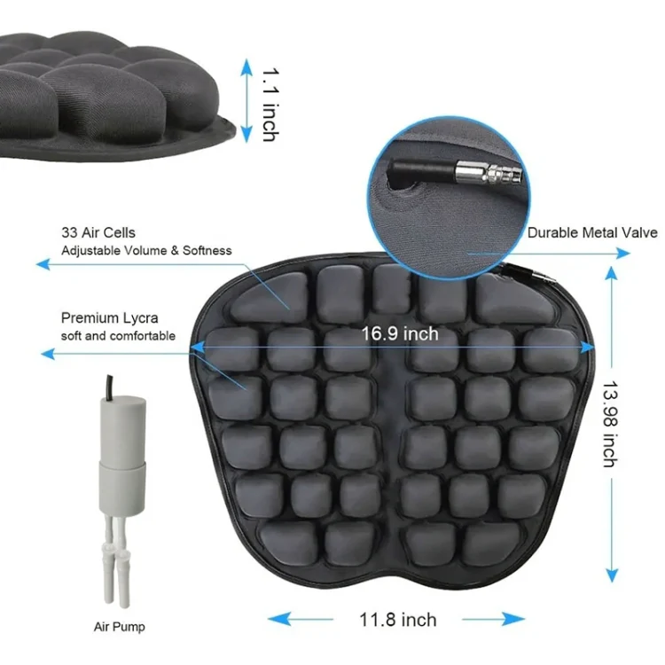 IN-SC003 Car Office Inflatable Airbag Seat Cushion, Style: Electric Water Inflatable Dual-Use (Black) - Image 4