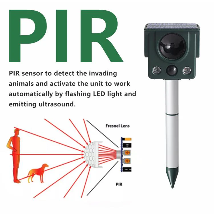 Infrared Sensor LED Strobe Ultrasonic Solar-Powered Animal Repellent(SJZ058) - Image 3