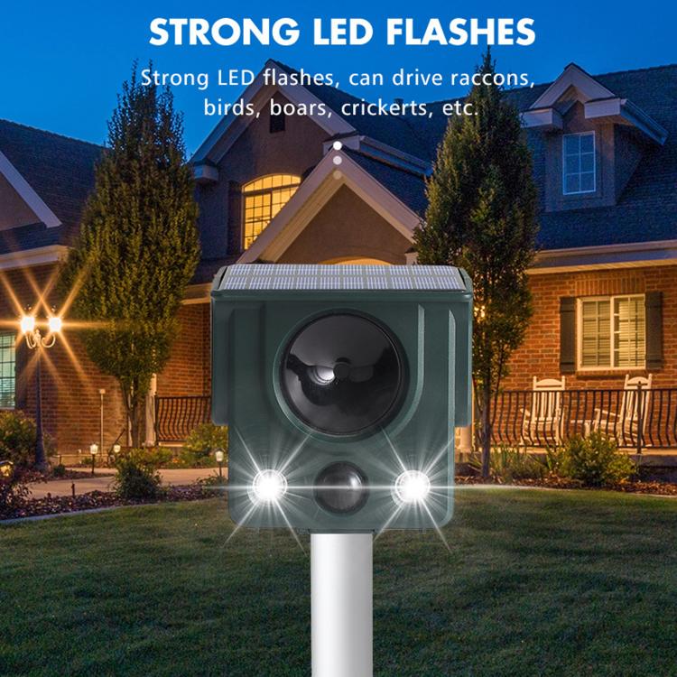 Infrared Sensor LED Strobe Ultrasonic Solar-Powered Animal Repellent(SJZ058) - Image 5