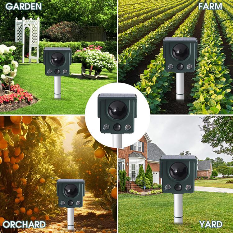 Infrared Sensor LED Strobe Ultrasonic Solar-Powered Animal Repellent(SJZ058) - Image 9