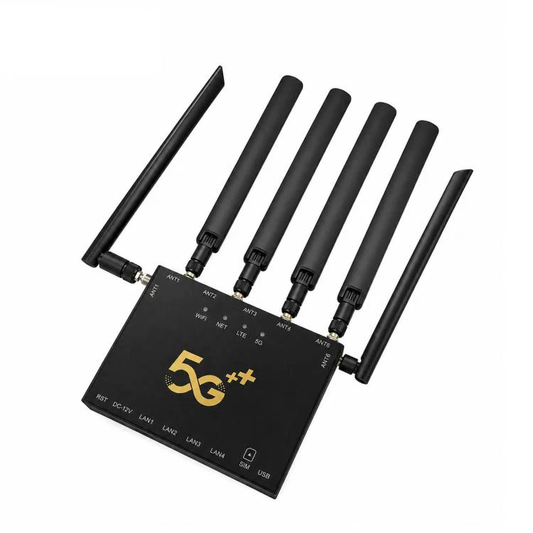 International Version 5G CPE Industrial Router Dual Mode SA / NSA Gigabit Cellular Gateway With 6 Antennas, EU Plug(Black) - Image 6