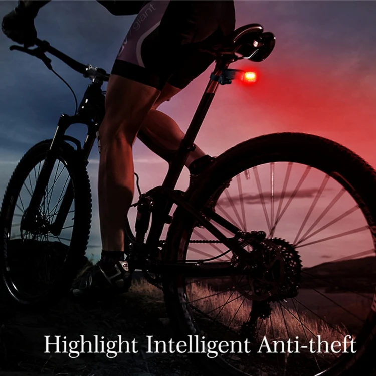 IP65 Waterproof USB Rechargeable Smart COB LED Alarm Bicycle Rear Light Taillight with Remote Control, Control Distance: 1-100m - Image 8