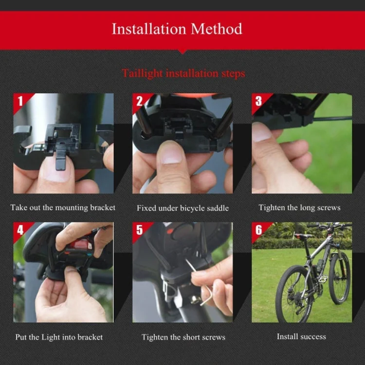 IP65 Waterproof USB Rechargeable Smart COB LED Alarm Bicycle Rear Light Taillight with Remote Control, Control Distance: 1-100m - Image 9