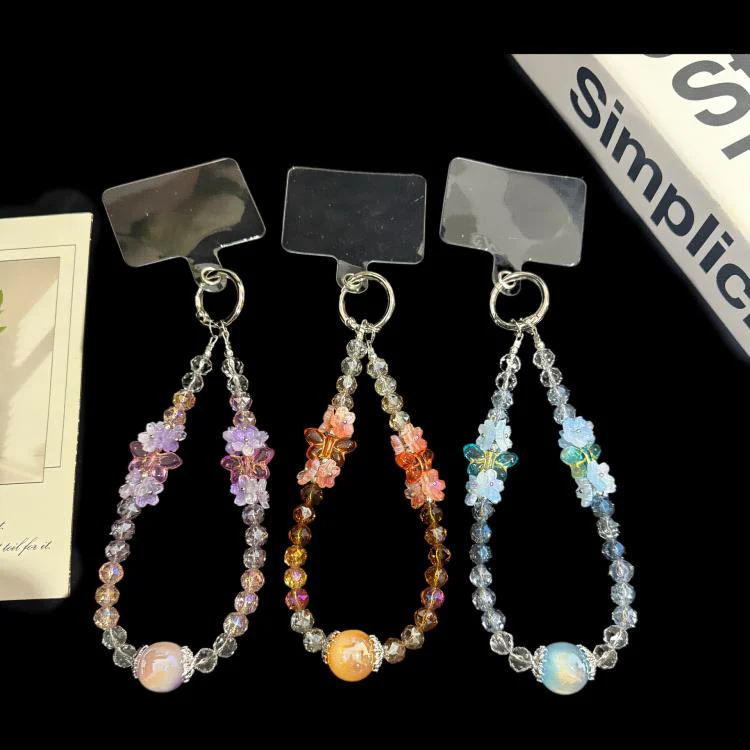Iridescent Crystal Flower Cluster Phone Charm(Purple) - Image 2
