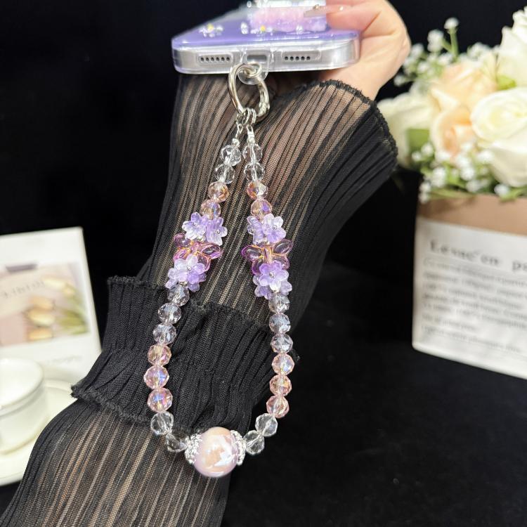 Iridescent Crystal Flower Cluster Phone Charm(Purple) - Image 4