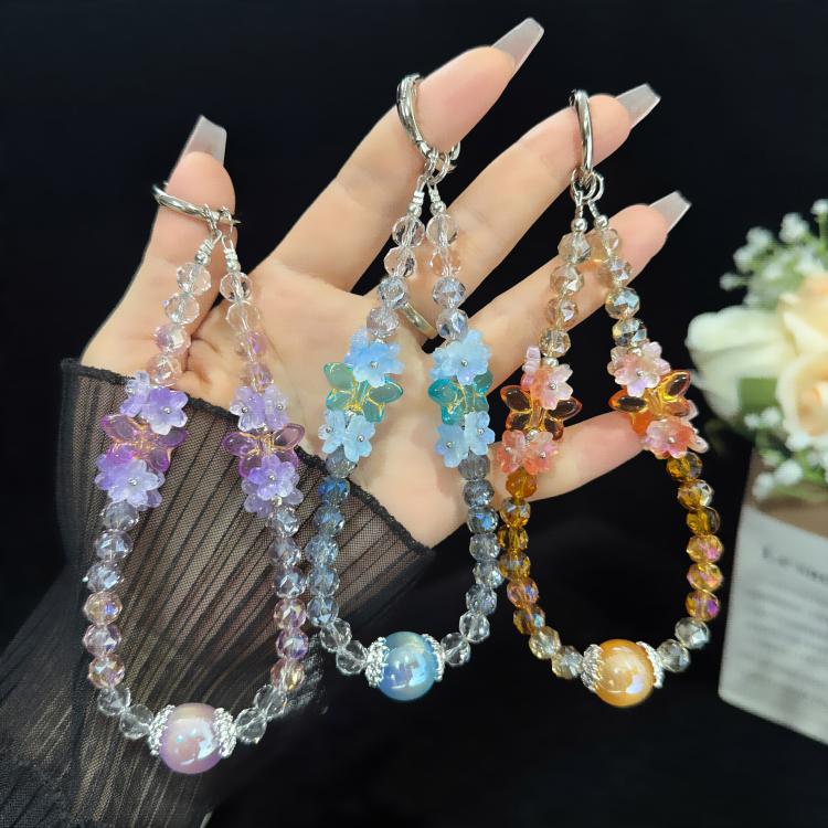 Iridescent Crystal Flower Cluster Phone Charm(Purple) - Image 5