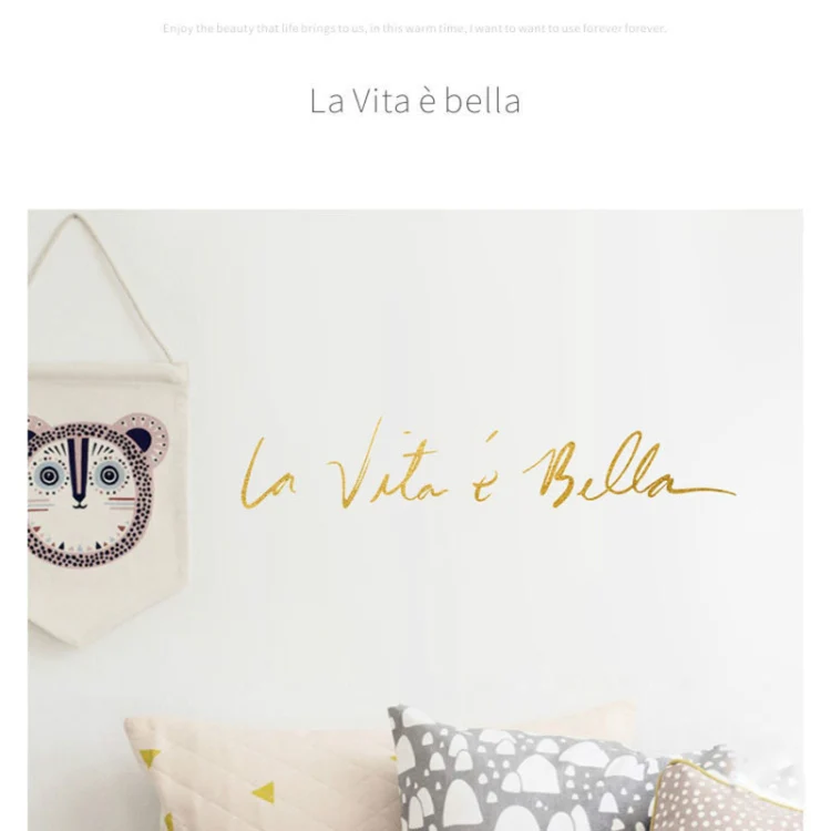 Italian Beautiful Life Decorative Wall Stickers, Size:40x8cm(Gold) - Image 3