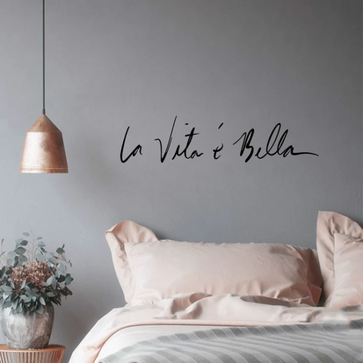 Italian Beautiful Life Decorative Wall Stickers, Size:55x11cm(Black)