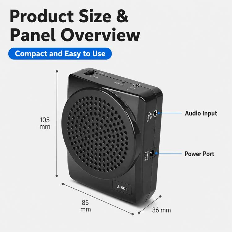 J-801 Portable Waist Hanging Microphone Teaching Voice Amplifier(US Plug) - Image 10