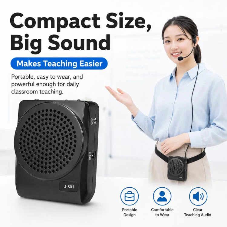 J-801 Portable Waist Hanging Microphone Teaching Voice Amplifier(US Plug) - Image 2
