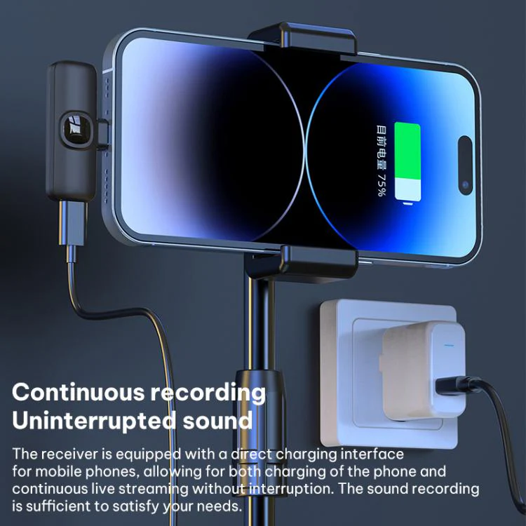 J1 2 in 1 Lavalier Wireless Microphone Noise Reduction Mini Mic, Model:Type-C Plug - Image 14