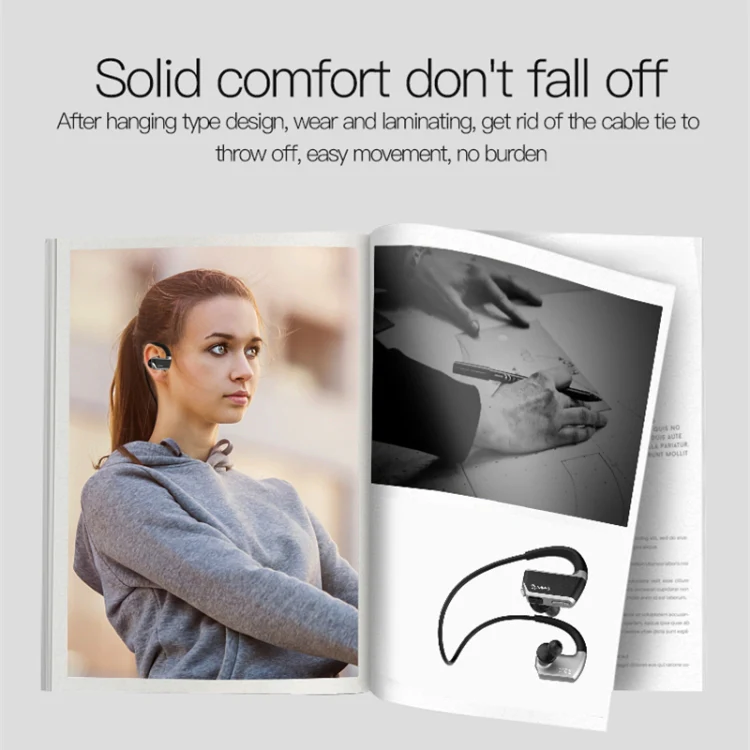 J2 Bluetooth 4.2 Binaural Hanging Type Wireless Sports Bluetooth Earphone, Built-in Memory (Gold) - Image 10