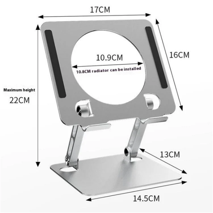 J23S Folding Height Adjustable Desktop Tablet Metal Cooling Holder(Grey) - Image 9