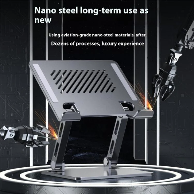 J26S Adjustable Foldable Desktop Tablet Alloy Steel Metal Stand(Grey) - Image 4