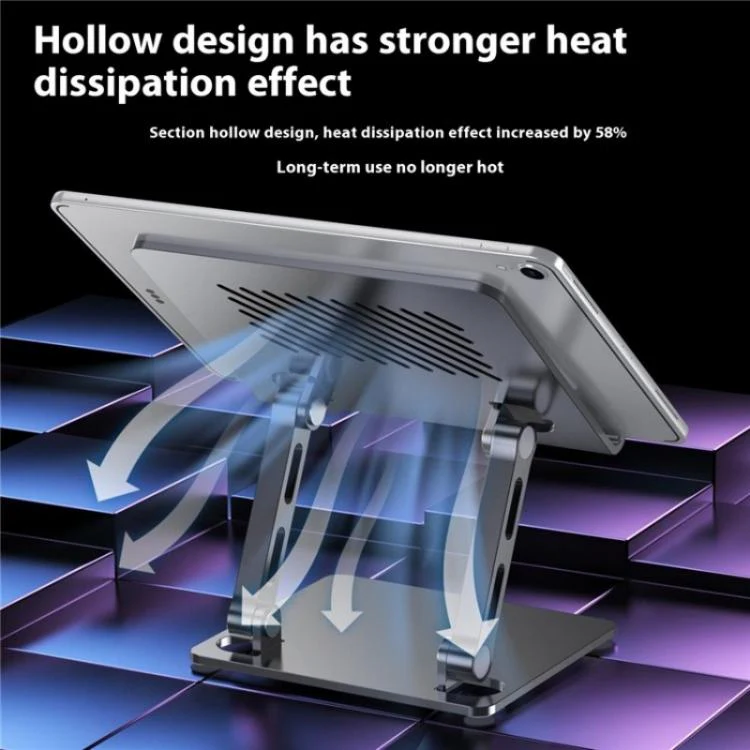 J26S Adjustable Foldable Desktop Tablet Alloy Steel Metal Stand(Grey) - Image 5