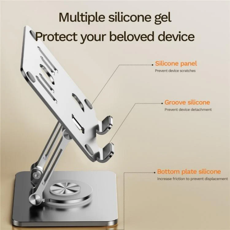 J58 Dual Rod Support Alloy Steel Foldable Rotating Tablet Holder(Black) - Image 7