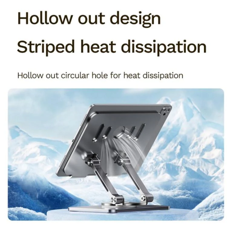 J58 Dual Rod Support Alloy Steel Foldable Rotating Tablet Holder(Dark Grey) - Image 6