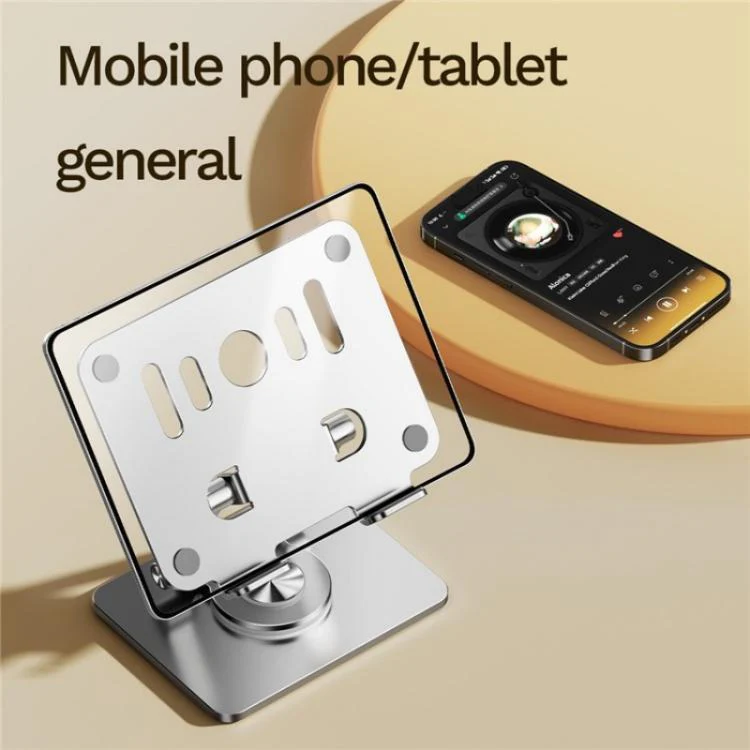 J58 Dual Rod Support Alloy Steel Foldable Rotating Tablet Holder(Silver) - Image 4