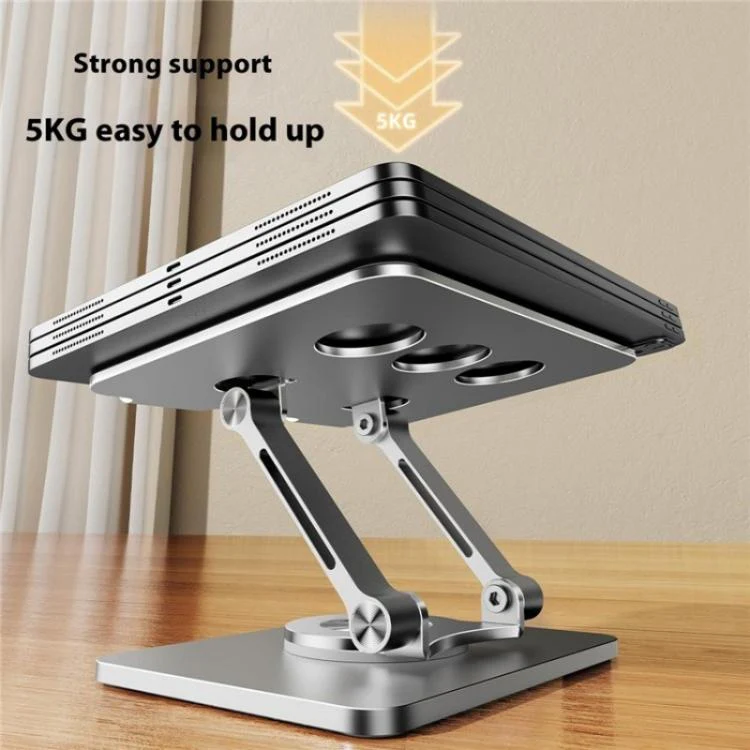 J59 360 Degree Rotating Height Adjustable Tablet Aluminum Alloy Desktop Holder(Black) - Image 3