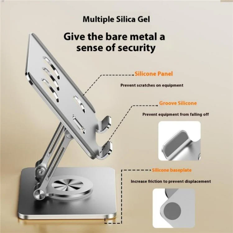 J59 360 Degree Rotating Height Adjustable Tablet Aluminum Alloy Desktop Holder(Grey) - Image 6