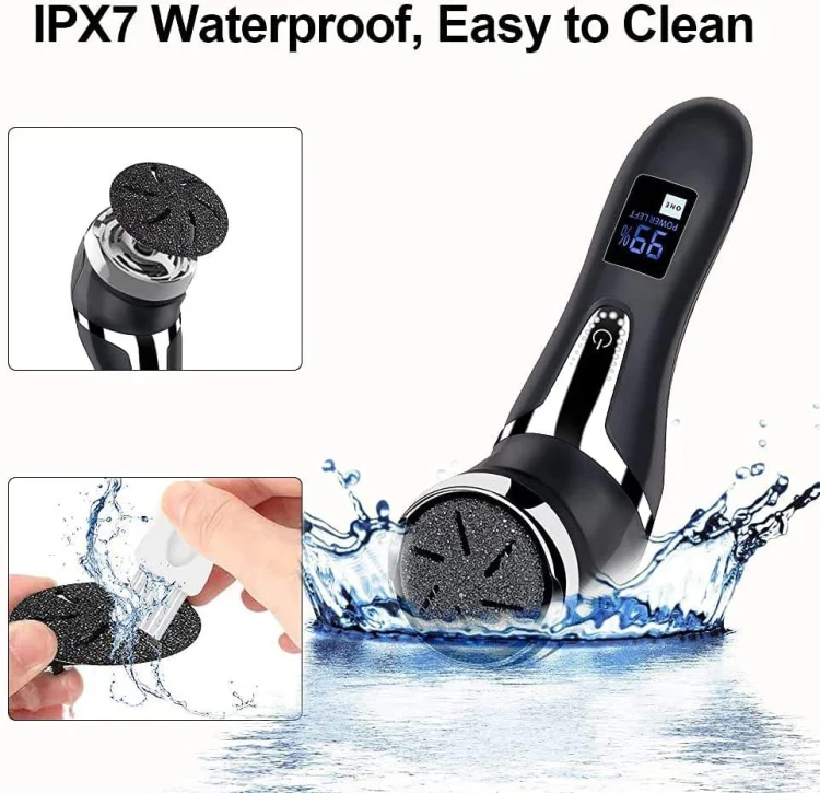 JD-510 Rechargeable Electric Foot Callus Remover with Vacuum Cleaner White - Image 6