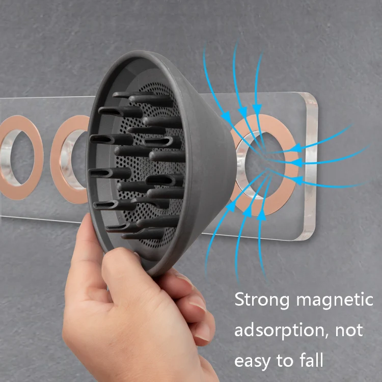 JD01 Punch-Free Hange Acrylic Hair Dryer Storage Bracket For Dyson Hair Dryer(Transparent) - Image 5