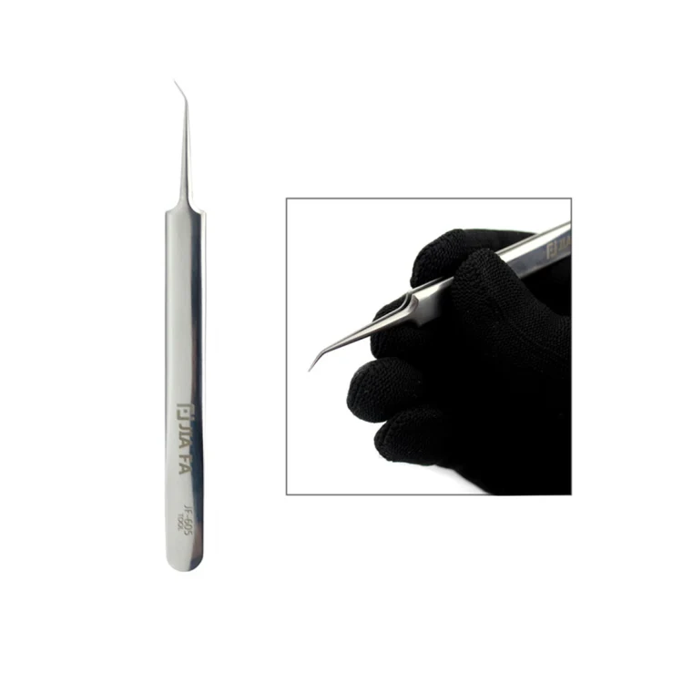 JIAFA JF-605 Stainless Steel Curved Tip Tweezers - Image 4