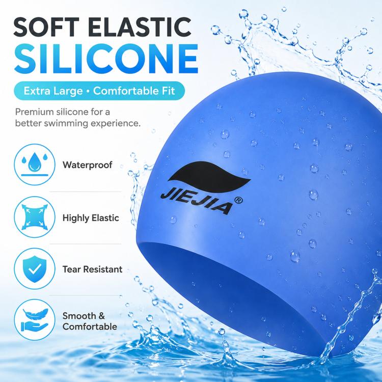 JIEJIA Extra Large Elastic Waterproof Silicone Swim Cap(MC904) - Image 5