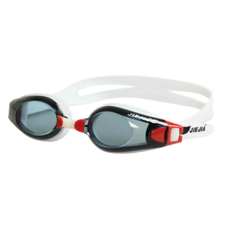 JIEJIA High-Definition Plain Waterproof Anti-fog Swimming Goggles(Red White AH100)