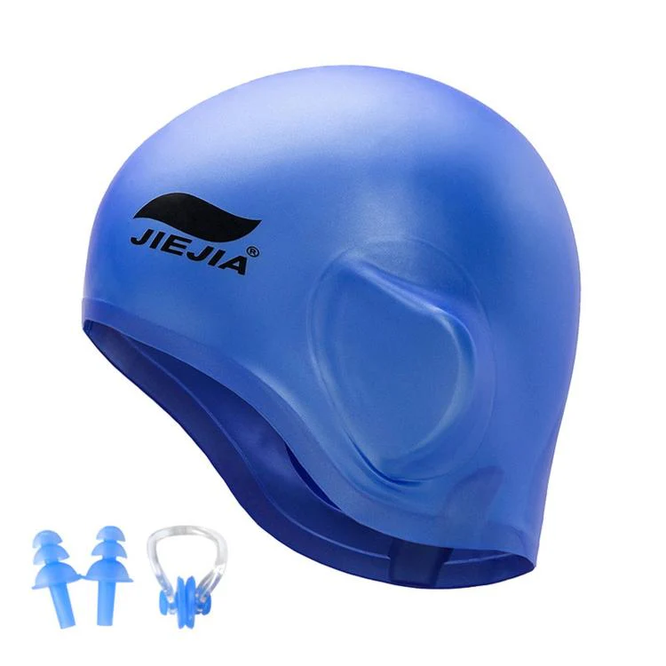 JIEJIA Swimming Silicone Ear-Protecting Swimming Cap With Earplugs And Nose Clip(Blue) - Image 2