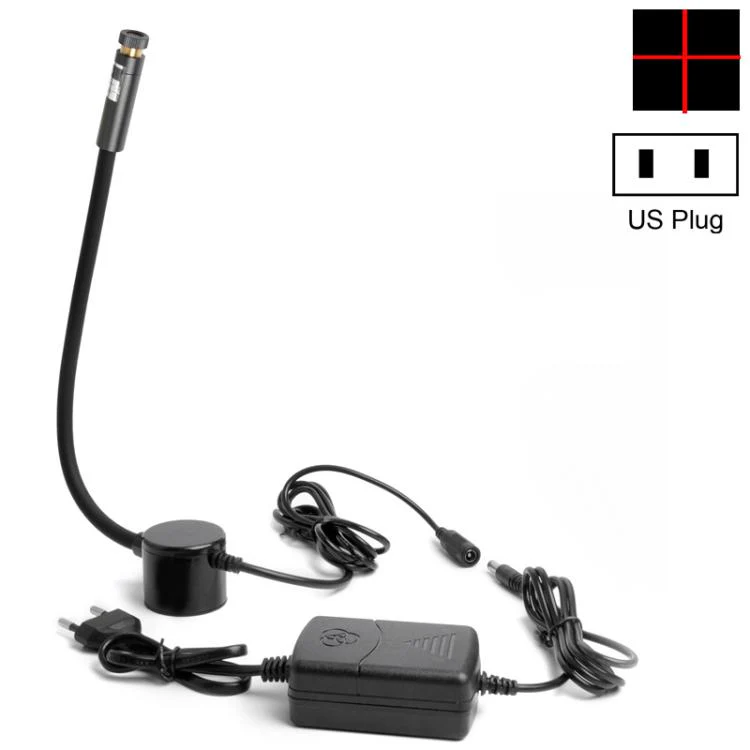 JINGMAI 100MW Cross Red Light Plug Type Hose Magnetic Adjustable Infrared Laser Positioning LED Work Light(US Plug)