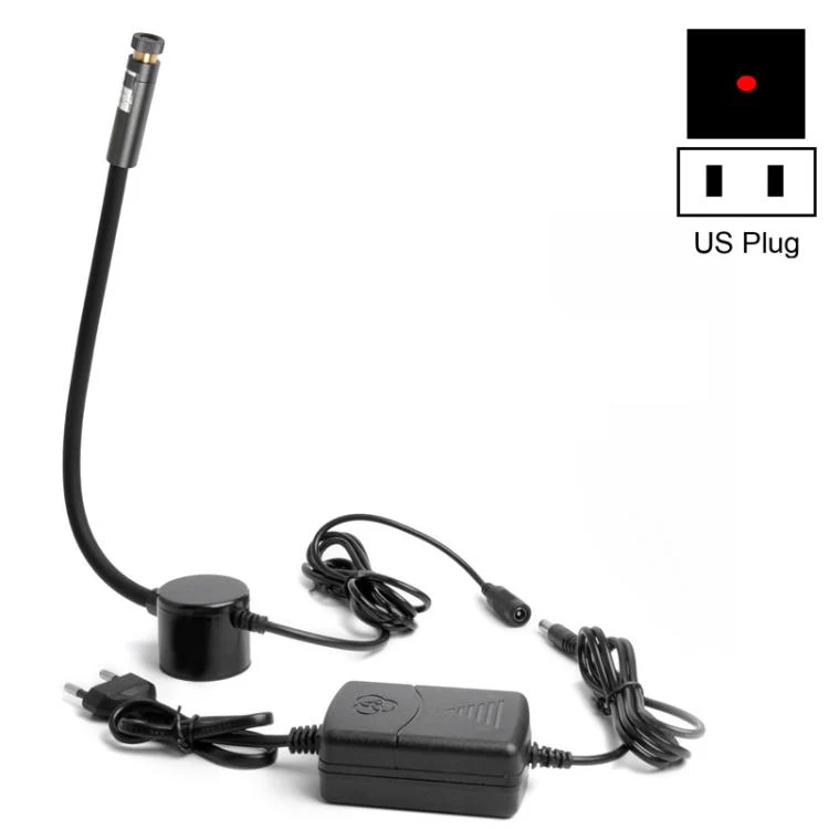 JINGMAI 100MW Dot Red Light Plug Type Hose Magnetic Adjustable Infrared Laser Positioning LED Work Light(US Plug)