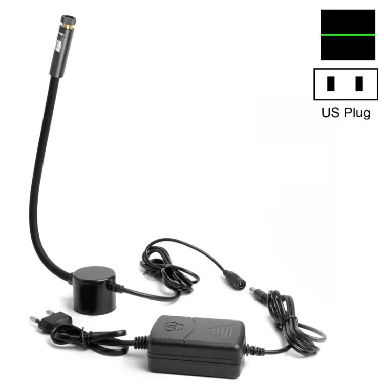 JINGMAI 100MW Line Green Light Plug Type Hose Magnetic Adjustable Infrared Laser Positioning LED Work Light(US Plug)