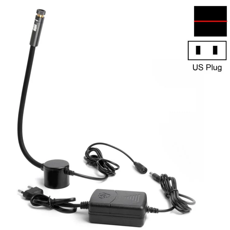 JINGMAI 100MW Line Red Light Plug Type Hose Magnetic Adjustable Infrared Laser Positioning LED Work Light(US Plug)