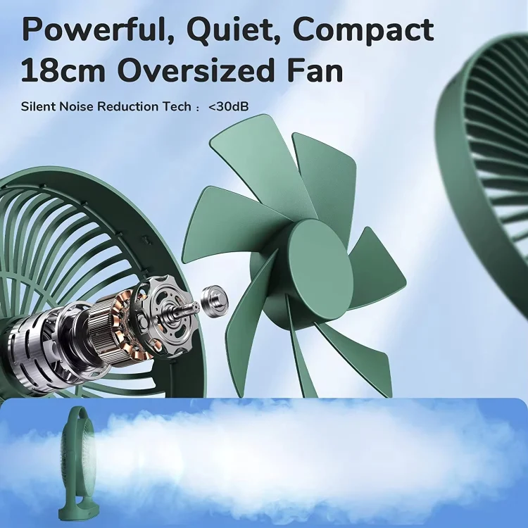 JisuLife FA19 4000mAh Wireless Rechargeable Desktop Mini Fan Silent Portable Fan(White) - Image 4