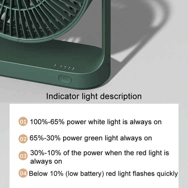 JisuLife FA19 4000mAh Wireless Rechargeable Desktop Mini Fan Silent Portable Fan(White) - Image 7