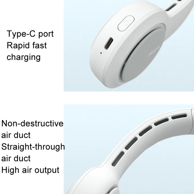 JisuLife FA31 USB Rechargeable Hanging Neck Mini Fan Bladeless Cooling Outdoor High Wind Power Electric Fan(Mint Green) - Image 7