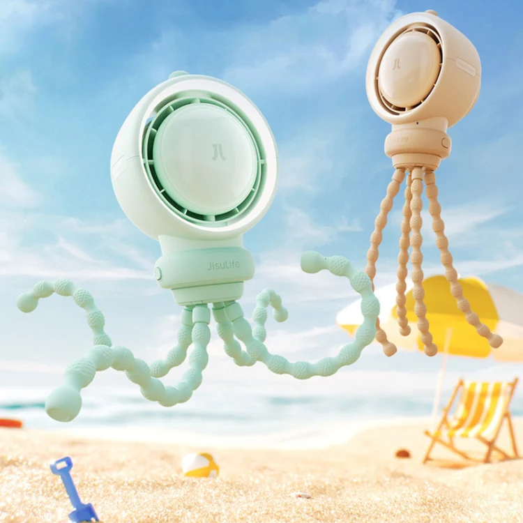 JisuLife Stroller Fan Life2S High Speed Energy Saving Stroller Mini Fan Octopus Bladeless Swingable Head Air Purifying Fan(Mint Green) - Image 2