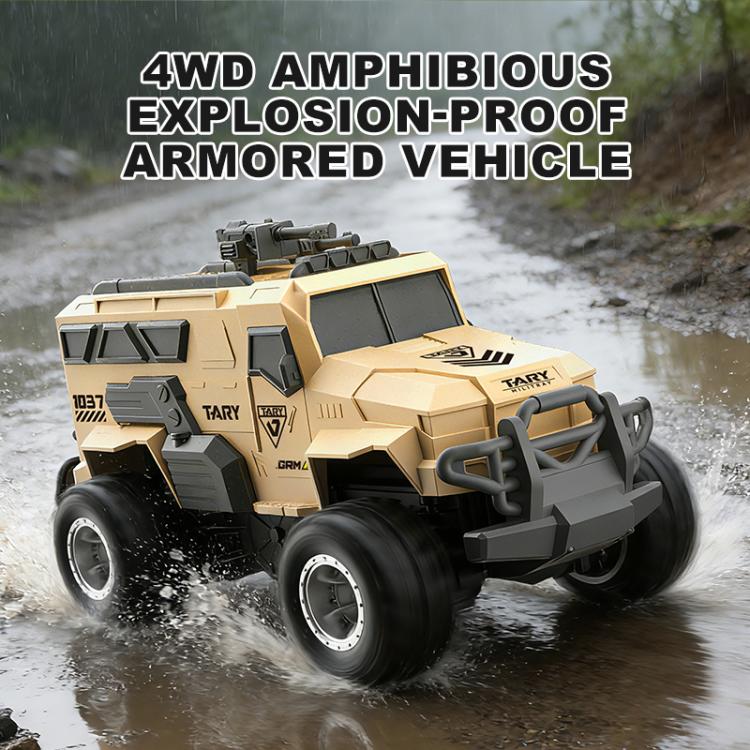 JJR/C Q241 Four-Wheel Drive Amphibious Explosion Proof Waterproof Remote Control Armored Vehicle(Black) - Image 4