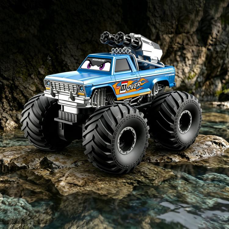 JJR/C Q245 Pro Crusher Amphibious 4WD Remote Control Car with Water Cannon Function(Blue)