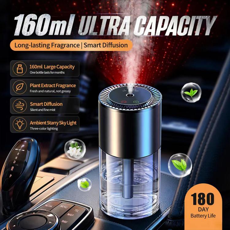 JK-577-2 Water Cup-Style Smart Car Aroma Diffuser with Starry Sky Projection(Black) - Image 4