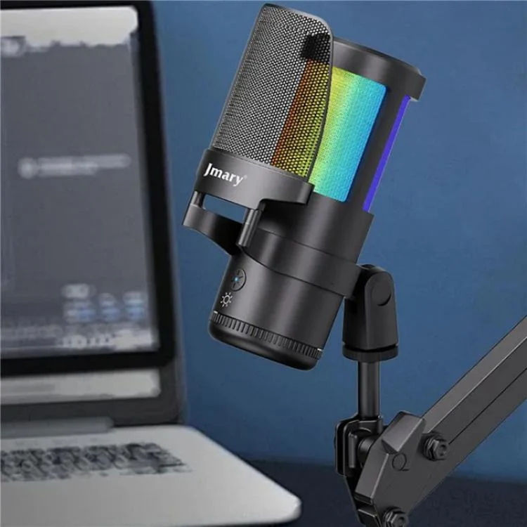 JMARY MC-PW13 360 Degree Rotating RGB Light Desktop Microphone - Image 10