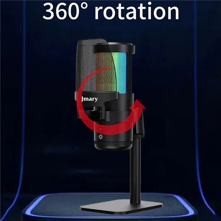 JMARY MC-PW13 360 Degree Rotating RGB Light Desktop Microphone - Image 2
