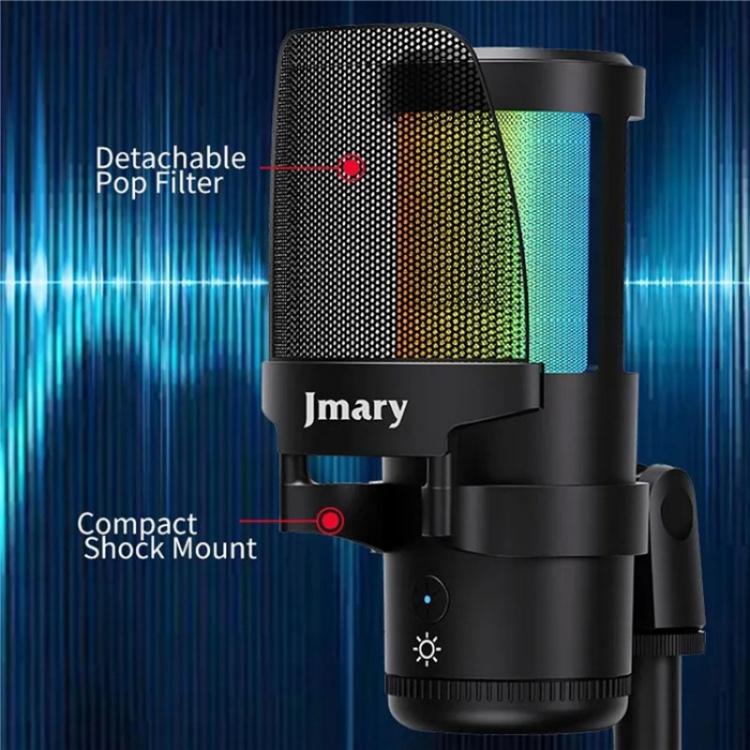 JMARY MC-PW13 360 Degree Rotating RGB Light Desktop Microphone - Image 6