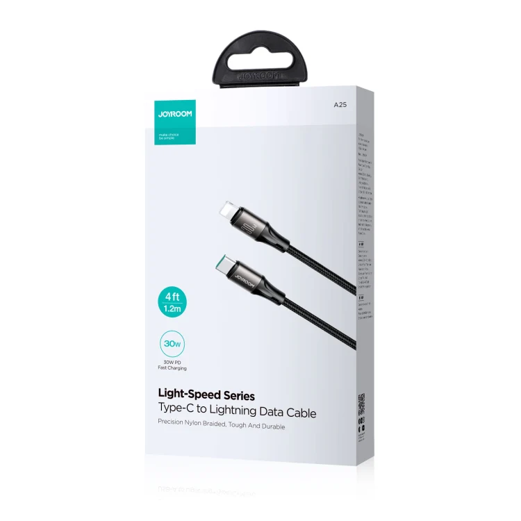 JOYROOM SA25-CL3 30W USB-C/Type-C to 8 Pin Fast Charge Data Cable, Length:3m(Black) - Image 8