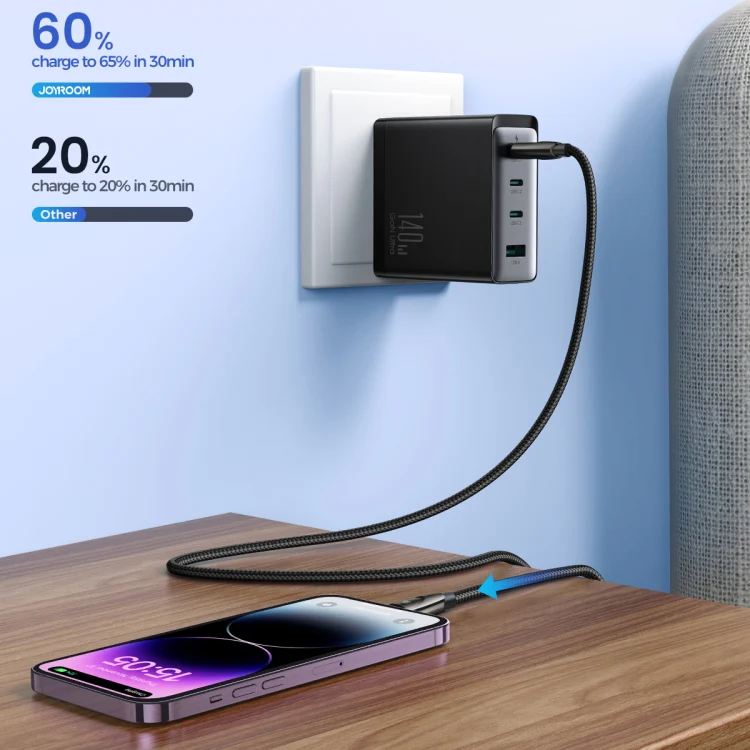 JOYROOM SA31-CL3 30W USB-C/Type-C to 8 Pin Fast Charge Data Cable, Length: 1.2m(Black) - Image 7