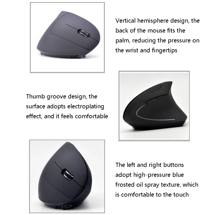 JS-5D 6 Keys 2.4G Ergonomic Vertical Mouse Cross-Border Wireless Charging Mouse(Wireless Charging Type) - Image 4