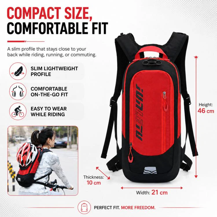 JUNLETU Hiking Trail Running Mountaineering Backpack Running Fitness Outdoor Cycling Hydration Pack(Black) - Image 3