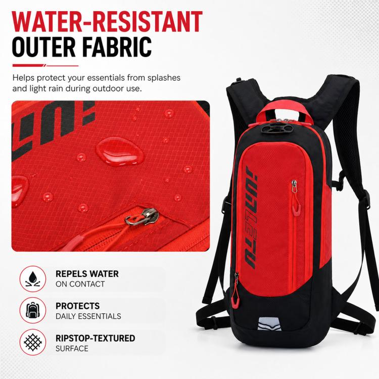 JUNLETU Hiking Trail Running Mountaineering Backpack Running Fitness Outdoor Cycling Hydration Pack(Black Red) - Image 4